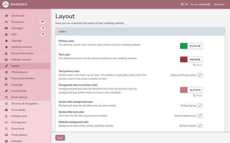 Layout options