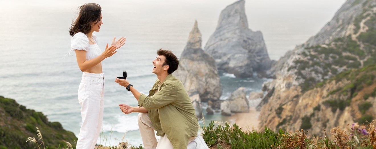 Heiratsantrag Ideen draußen am Meer