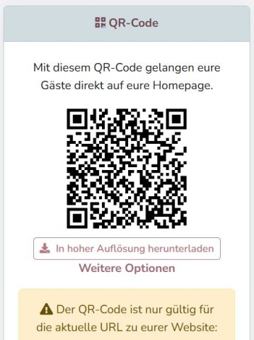 QR Code Hochzeitshomepage