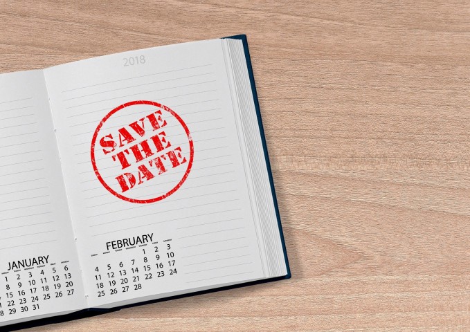 Save The Date Stempel in Taschenkalender